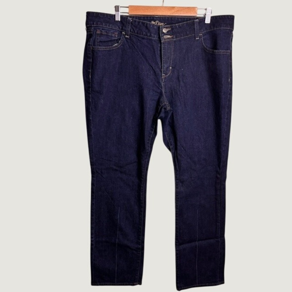 Womens Sz 18 Old Navy The Diva Straight Leg‎ Jeans Dark Wash Blue Denim